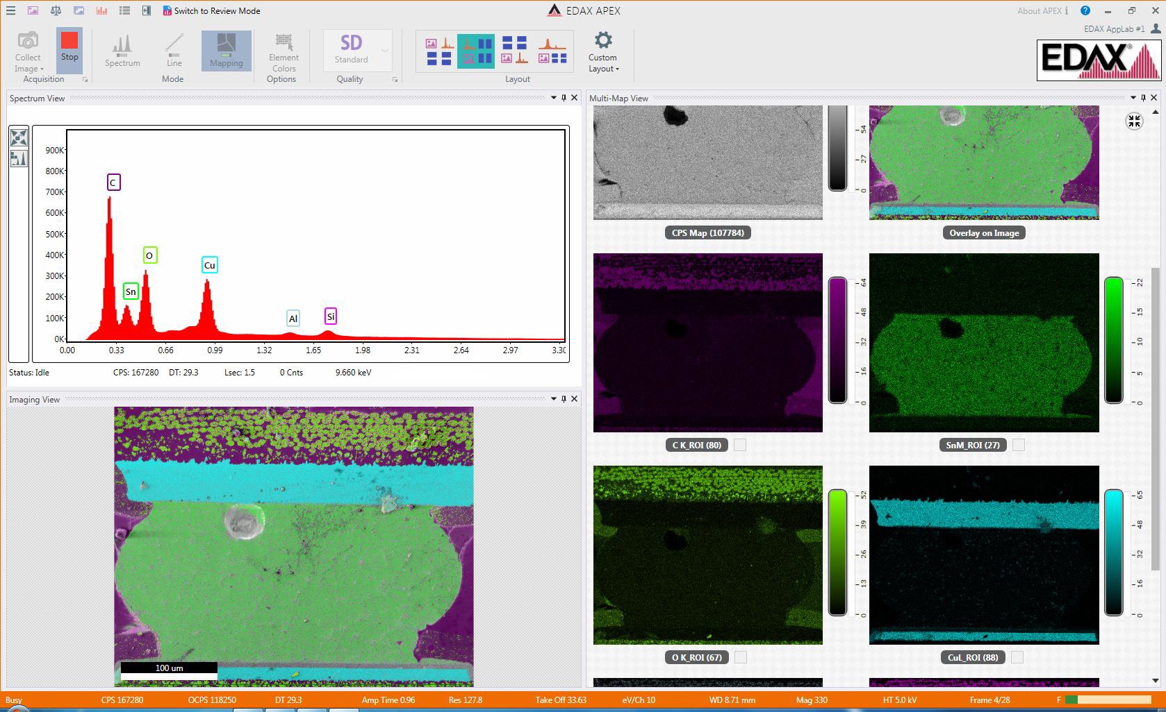 EDAX元素EDS与APEX软件-映射