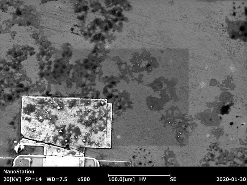 粘接垫SEM图像在等离子体清洁之前