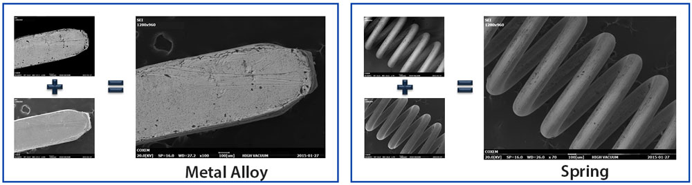 SE和BSE探测器的复合SEM图像